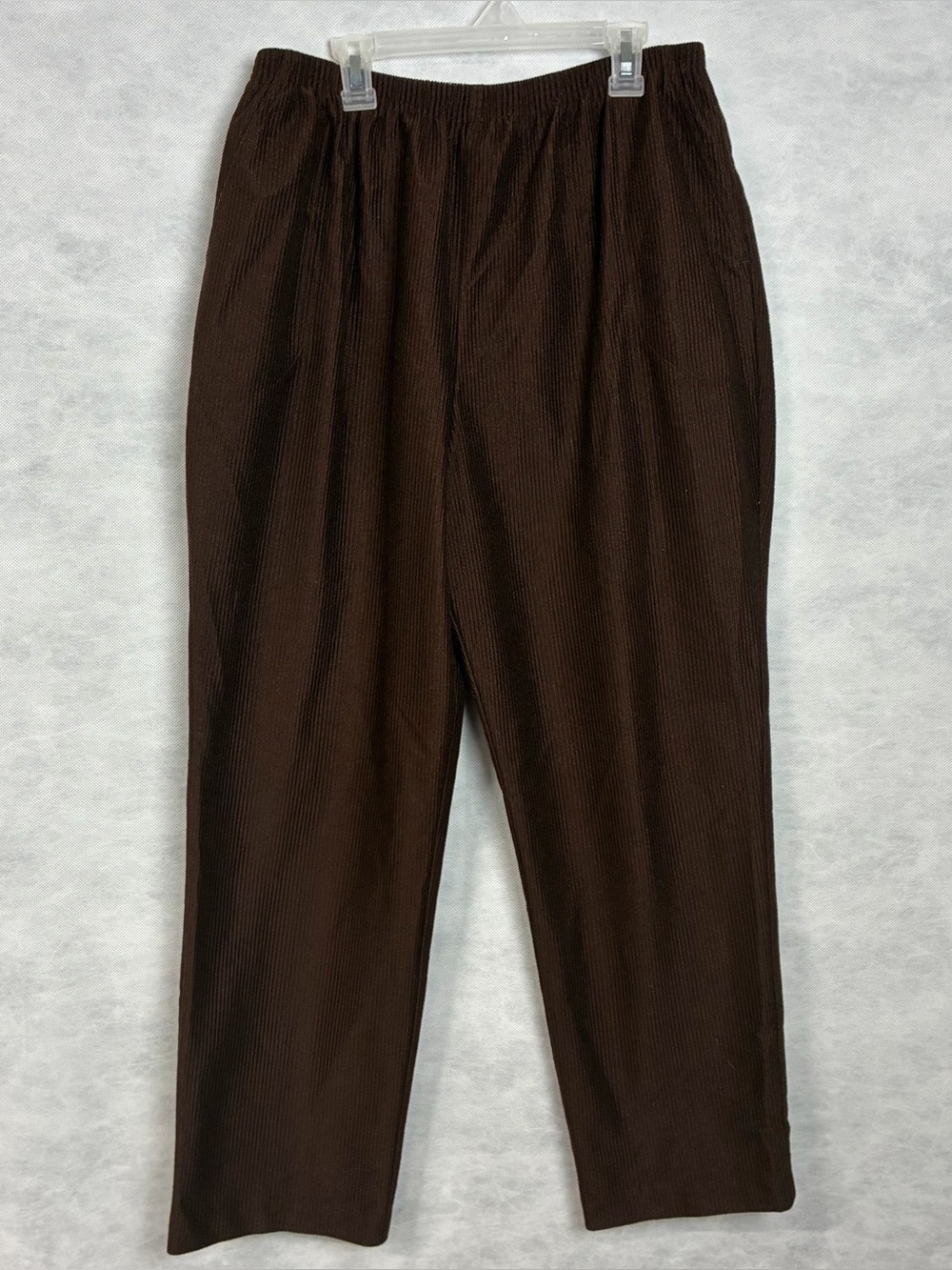 Blair Women's 18 Petite Brown Corduroy Pants Pull On Pockets Vintage 80s Flaw